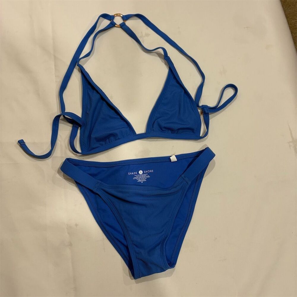 Shade & Shore Blue Triangle Bikini Set Cheeky Women's Swimwear 2 Piece